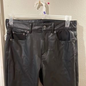 Black leather flares